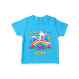 Celebrate your Little One's 100 days Birthday with "Yay I'm 100 Days Old" Themed Personalized T-shirt - SKY BLUE - 0 - 5 Months Old (Chest 17")