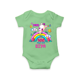 Celebrate your Little One's 100 days Birthday with "Yay I'm 100 Days Old" Themed Personalized Romper - GREEN - 0 - 3 Months Old (Chest 16")