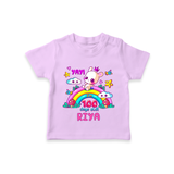 Celebrate your Little One's 100 days Birthday with "Yay I'm 100 Days Old" Themed Personalized T-shirt - LILAC - 0 - 5 Months Old (Chest 17")