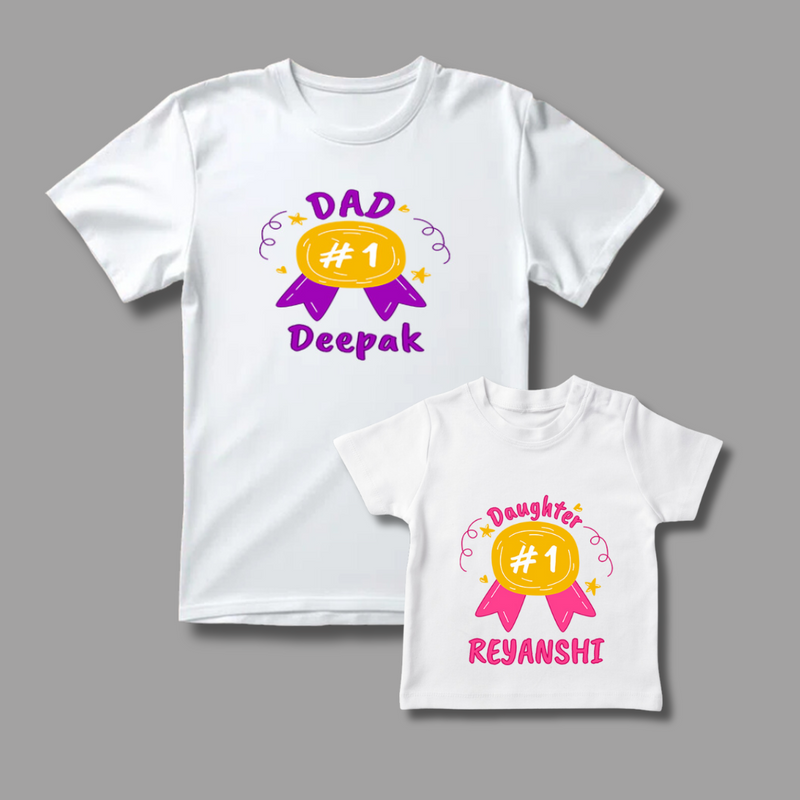 Celebrate the Fathers' day with "Dad & Daughter" White Colored Combo T-shirt