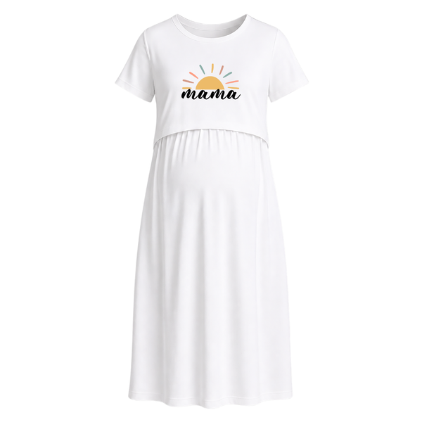 Sunshine Mama Minimal Graphic Maternity Maxi Dress