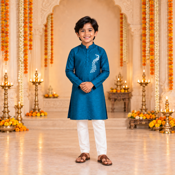 Durga Mayura Family Combo - Boy Kid Kurta
