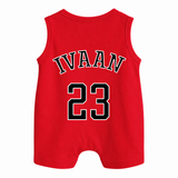 Bulls 23 Basketball Baby Button Romper