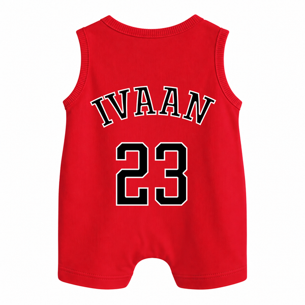 Bulls 23 Basketball Baby Button Romper