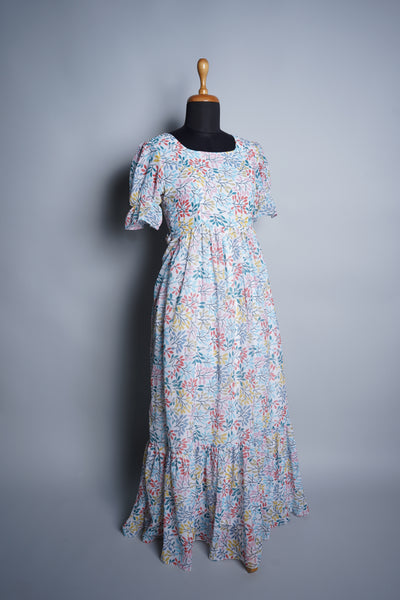 Year-end Sale : Cluster floral printed Feeding dress