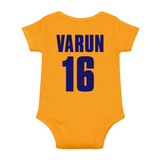 Bold Yellow Cricket Inspired Baby Romper | Custom Little Champion Outfit