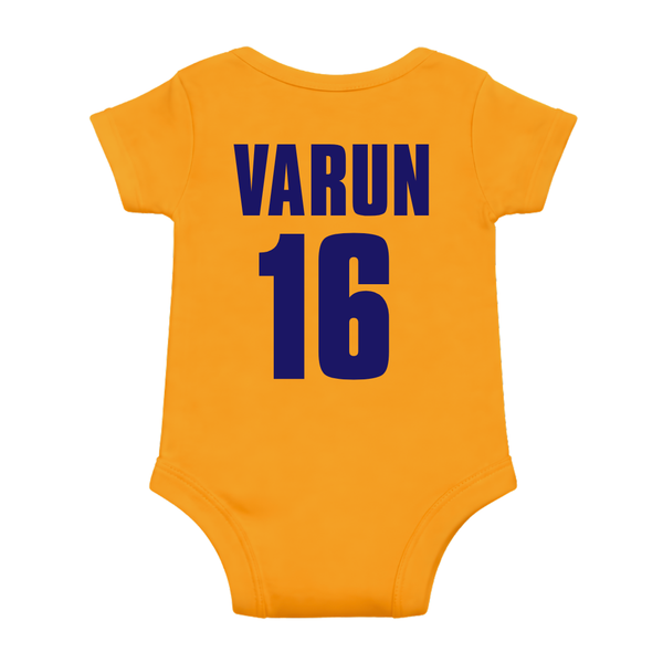 Bold Yellow Cricket Inspired Baby Romper | Custom Little Champion Outfit