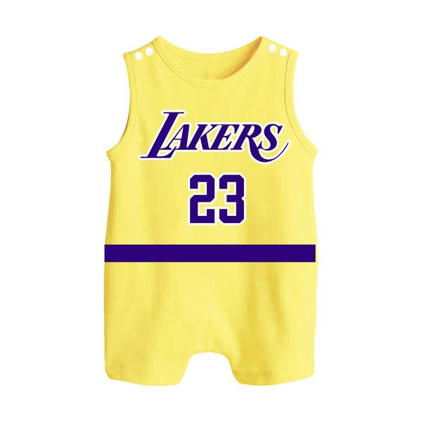 Lakers 23 Basketball Baby Button Romper