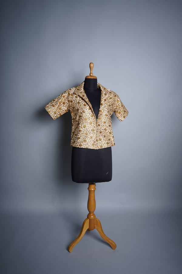Year-end Sale : Golden Embroidered indo-western jacket
