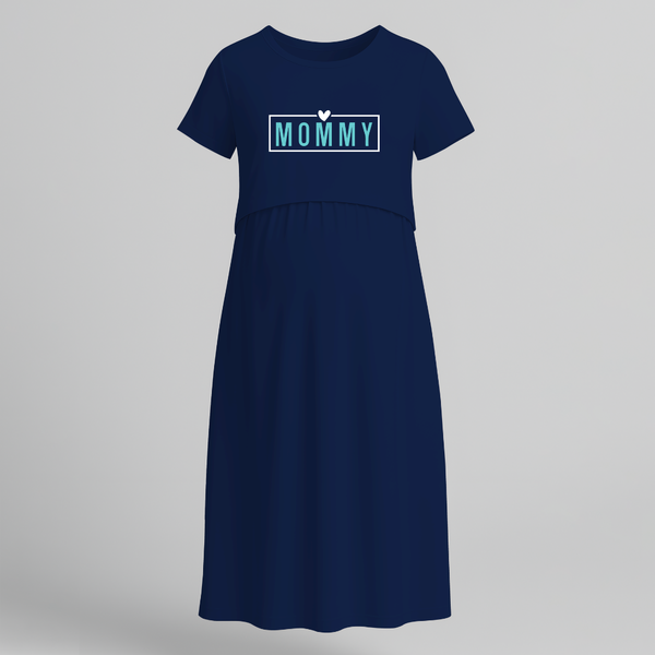 Mommy Typography Printed Maternity Maxi Dress
