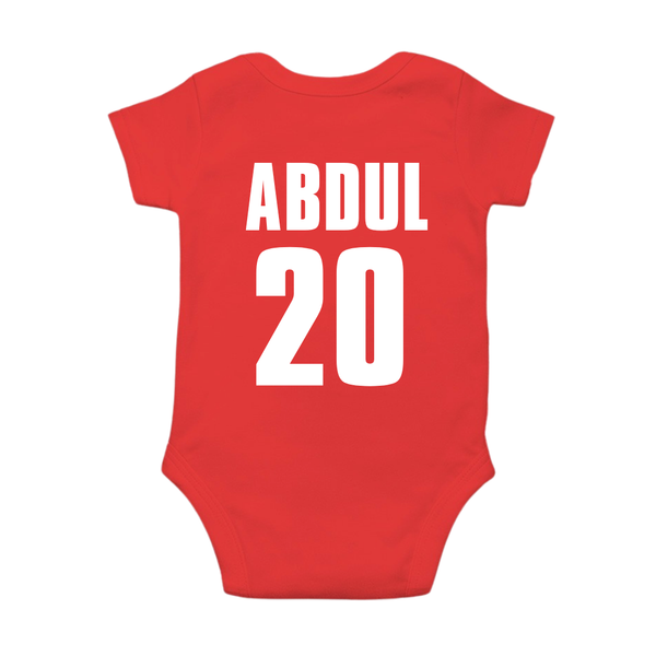Red Cricket Inspired Baby Romper | Custom Little Champs Outfit