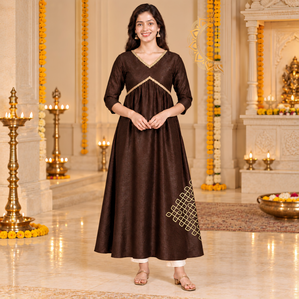 Durga Sikku Kolam Family Combo - Mom Dress