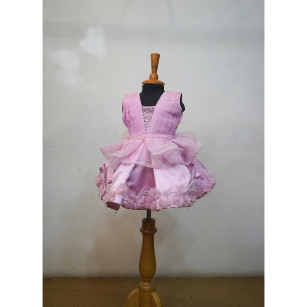 Pink Petal Bow Party Dress