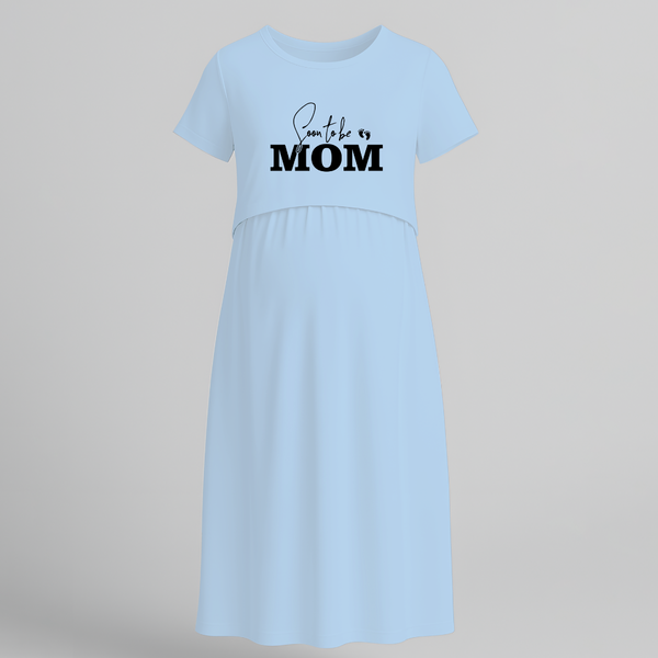 "Soon To Be Mom "- Comfort Fit Maternity Maxi Dress With Prints