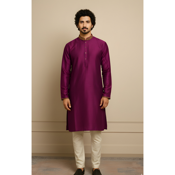 HERITAGE RAW SILK_MAGENTA_DAD SET