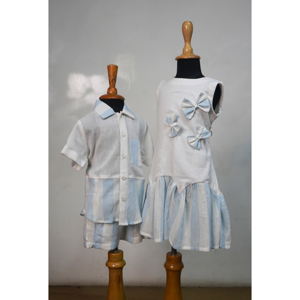 Sky Breeze Family Matching Outfit Set-Mom, Son and Daughter.