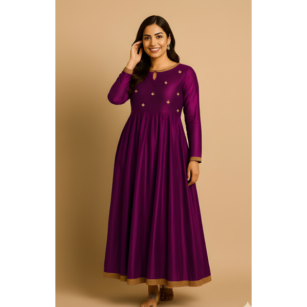ROYAL HERITAGE RAW SILK_MAGENTA_MOM SET