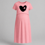 Missing Piece Heart Printed Maternity Feeding Maxi