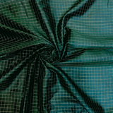 Emerald Green Checks Baby Ethnic Romper with Kasavu Dhoti