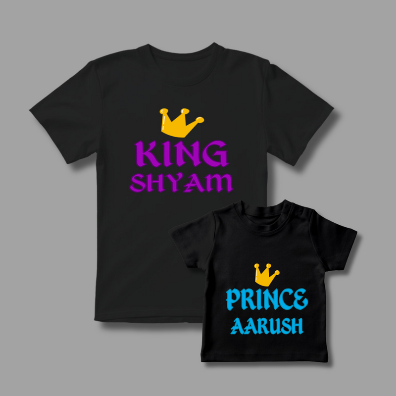 Celebrate the Fathers' day with "King & Prince" Black Colored Combo T-shirt