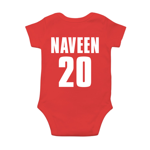 Orange Jersey Style Baby Romper | Soft Cotton Little Champs Outfit