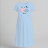 "We Are Three Now "- Comfort Fit Maternity Maxi Dress With Prints