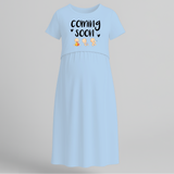 "Baby Coming Soon "- Comfort Fit Maternity Maxi Dress With Prints