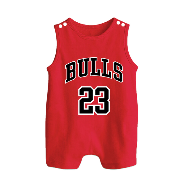 Bulls 23 Basketball Baby Button Romper