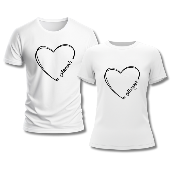 Valentine's Day Personalized Name Heart T-Shirt Pack