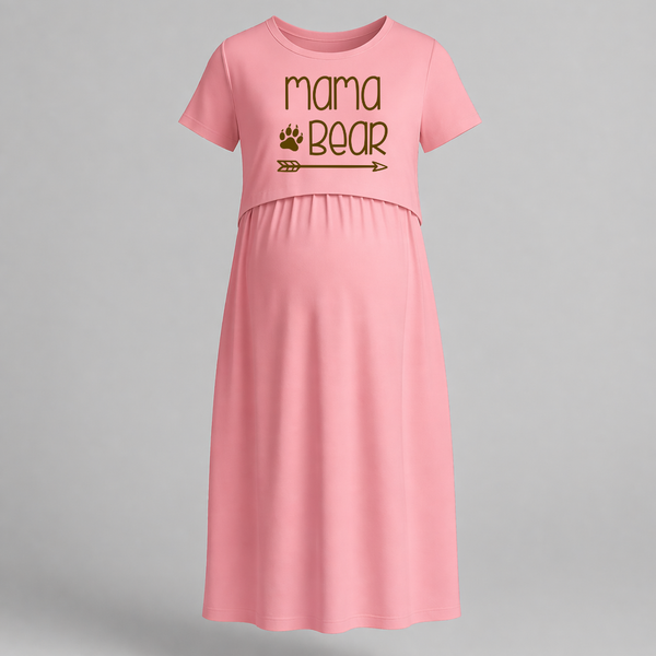 Mama Bear Printed Pregnancy Maxi Dress
