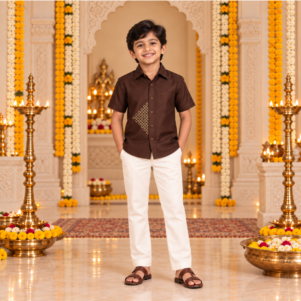 Durga Sikku Kolam Family Combo - Boy Kid Shirt
