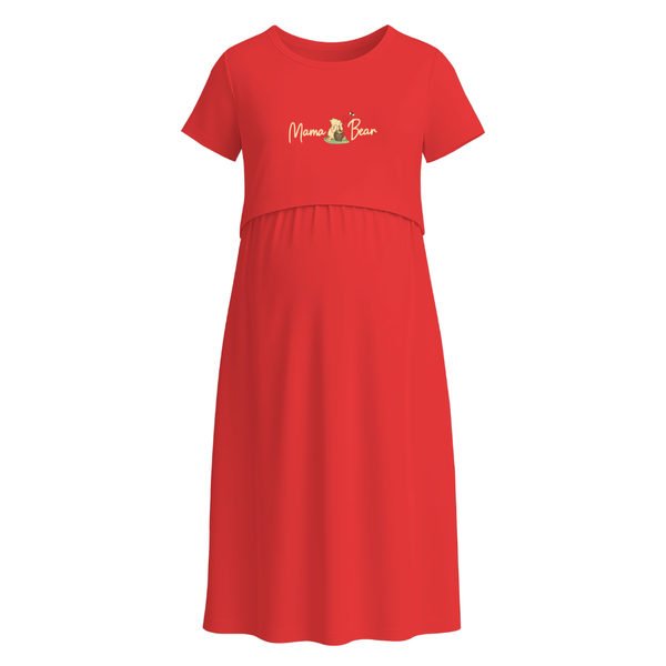 Mama Bear Bond Graphic Maternity Maxi Dress