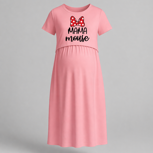 Mama Mouse Cute Printed Feeding Maternity Maxi