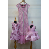 Blush Princess Party wear Family Matching Set-Mom and Daughters.