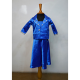 Royal Blue Family Matching Celebration Outfit Set-Dad, Mom, and Son.