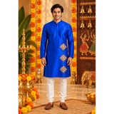 Navaratri Royal Rangoli Raw Silk - Dad Kurta