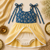 Royal Bloom Tie-Shoulder Baby Frock