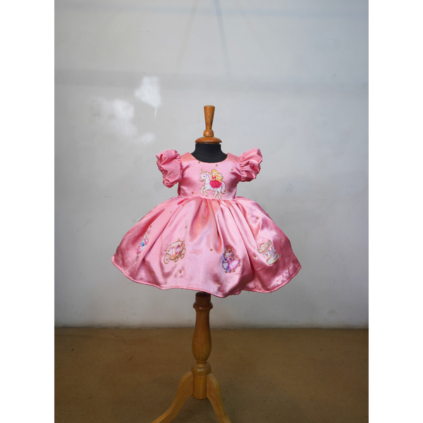 Pink Blossom Puff Sleeve Frock