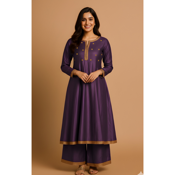 REGAL RAW SILK_PURPLE_MOM SET