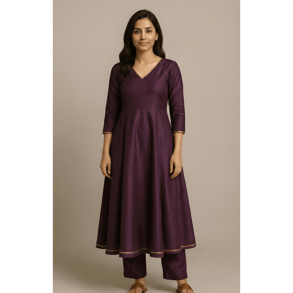 CLASSIC RAW SILK_WINE_MOM SET