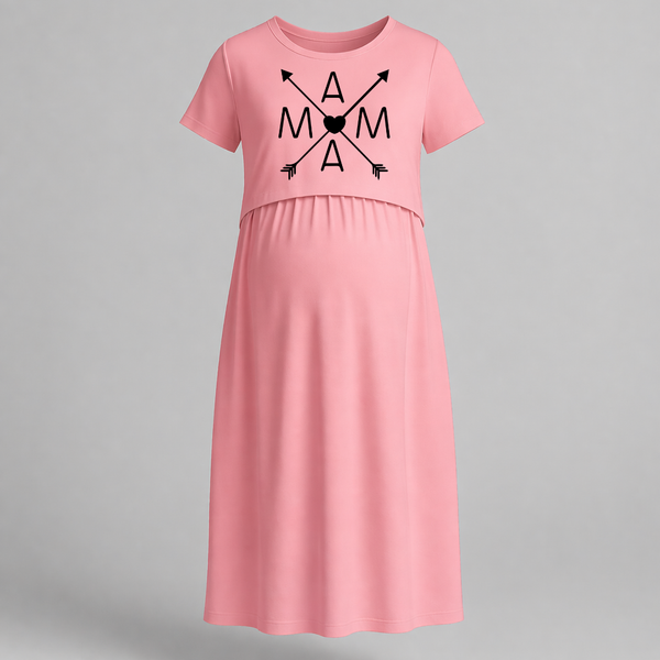 Mama Arrow Heart Printed Pregnancy Maxi
