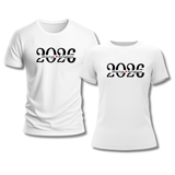 Matching Couple Year and Name T-Shirt Duo Pack