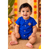 Navaratri Royal Rangoli Raw Silk - Baby Romper
