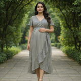 Blue Striped  Cotton Customised Maternity wear Collection