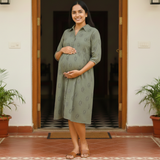 Sage Leaf Cotton Customised Maternity Wear.