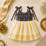 Midnight Bloom Tie-Shoulder Baby Frock