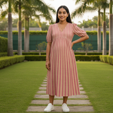 Rosewood Stripe Cotton Customised Maternity Wear