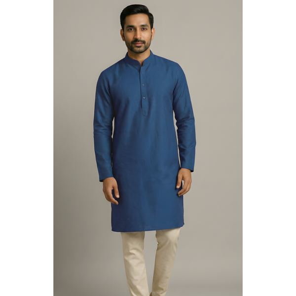 CLASSIC RAW SILK_BLUE_DAD SET