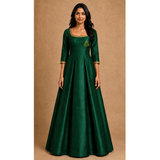 Vinayagar Chaturthi Dark Green Colour-Mom Dress