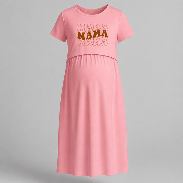Mama Mama Mama Typography Maternity Maxi